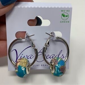 Viva Beads Clay Beaded Earth Design Hoops